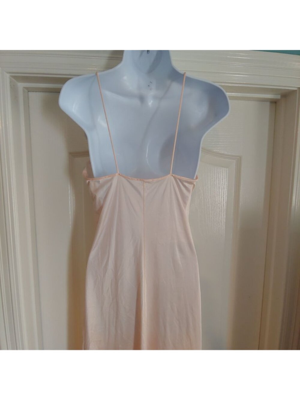 Vtg Gilead Satin Slip Dress Pink Lace Ruffle Bridal Cottagecore Romantic - Picture 7 of 10